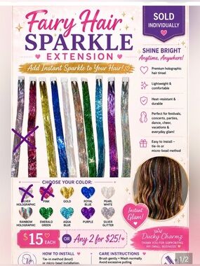 โจ Fairy Hair Sparkle Extensionsโจ
| Sold Individually @ $15 or 2/$25|
